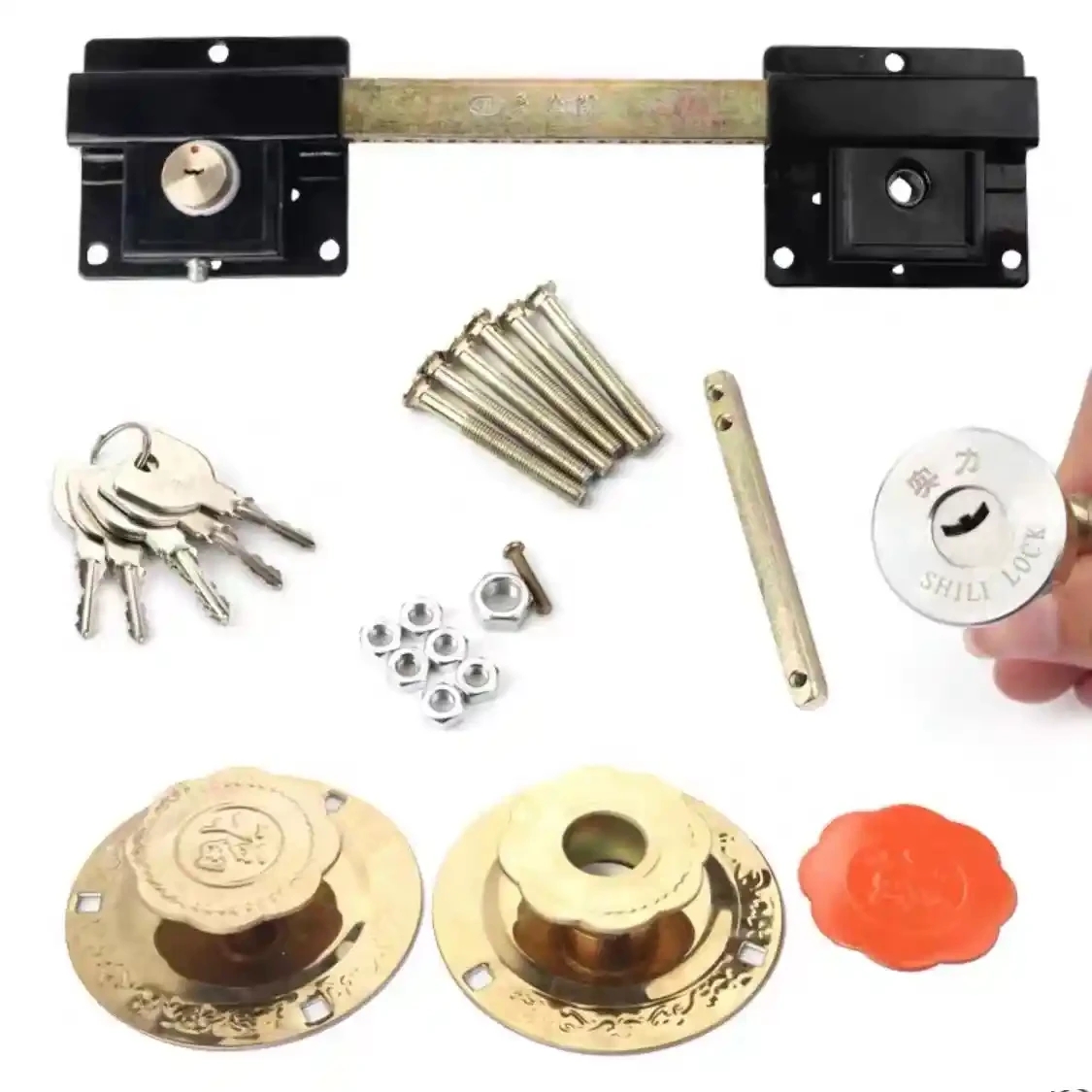 Door lock, rural wooden door, iron door, double opening door, double door, door lock, complete set of rural wooden door, iron door, double opening door, double door, door lock, anti-theft lock, rack lock, pin lock