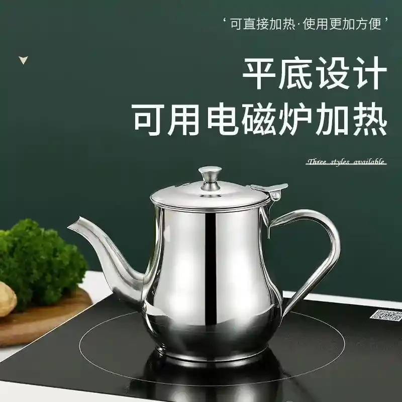 Stainless steel oil pot, stainless steel oil pot, pig oil tank, oil filter pot with lid net, kitchen oil residue filter artifact