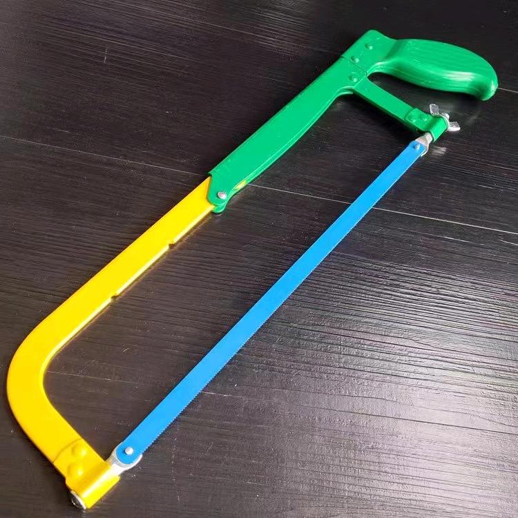 Hand adjustable yellow green steel saw frame, standard thickness
