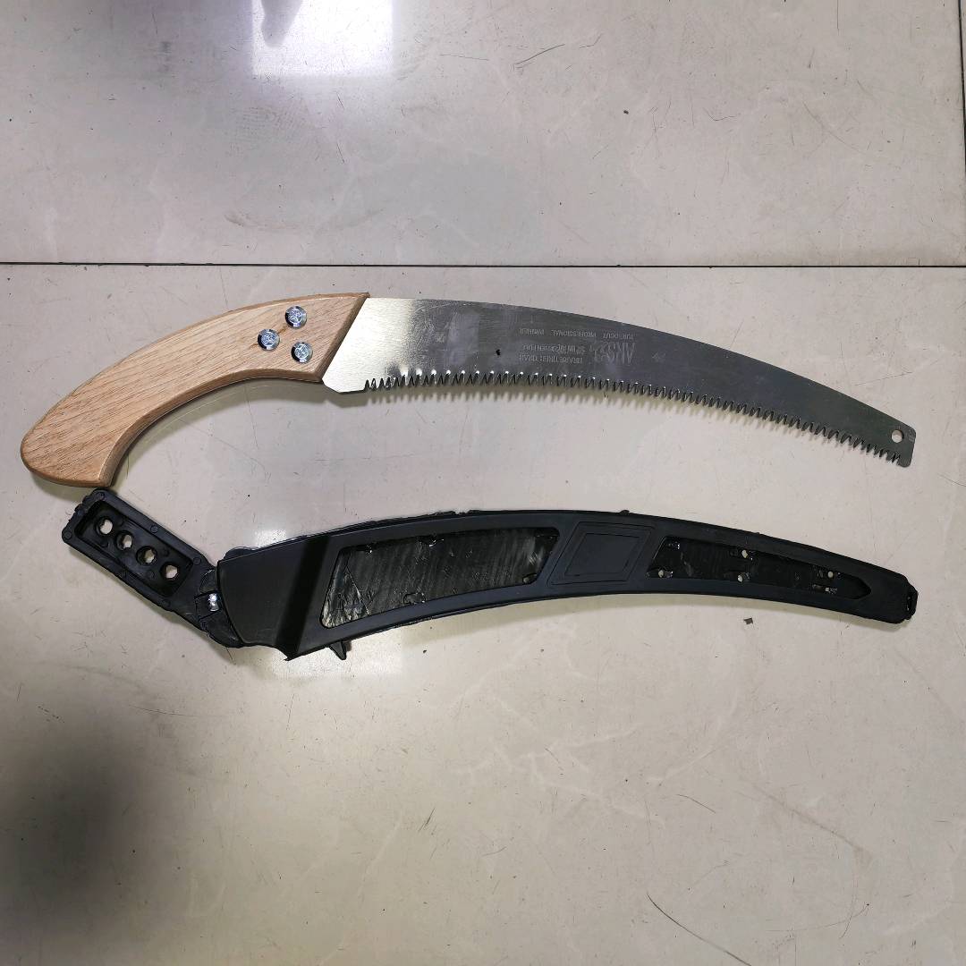 350mm wood handle curved saw, household hand wet dual-use hand saw, garden logging saw, fruit tree pruning saw, waist saw, woodworking saw