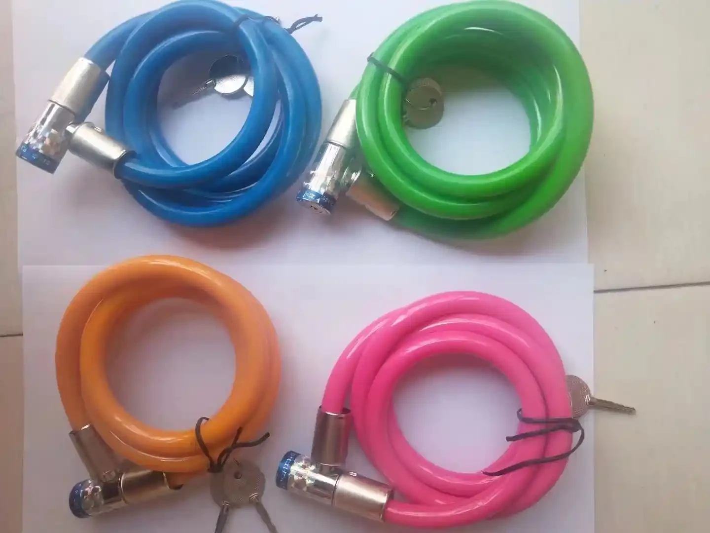 Bicycle wire lock wrapped in plastic leather chain lock, pure copper lock core, complete specifications, colorful bicycle, motorcycle, electric bike lock, anti-theft, anti pry, waterproof car lock