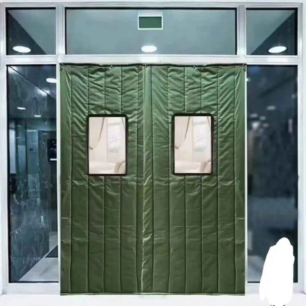 Thickened cotton door curtains for winter warmth and windproof air conditioning partitions, home windproof sound insulation, cold storage insulation, and cold proof curtains