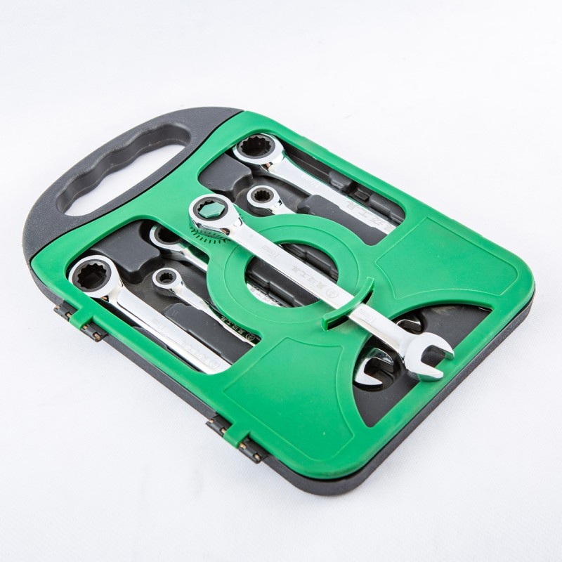 Haomai Mirror Dual purpose Ratchet Wrench Set Quick Ratchet Wrench Open Plum Blossom Quick Wrench 7-piece Set