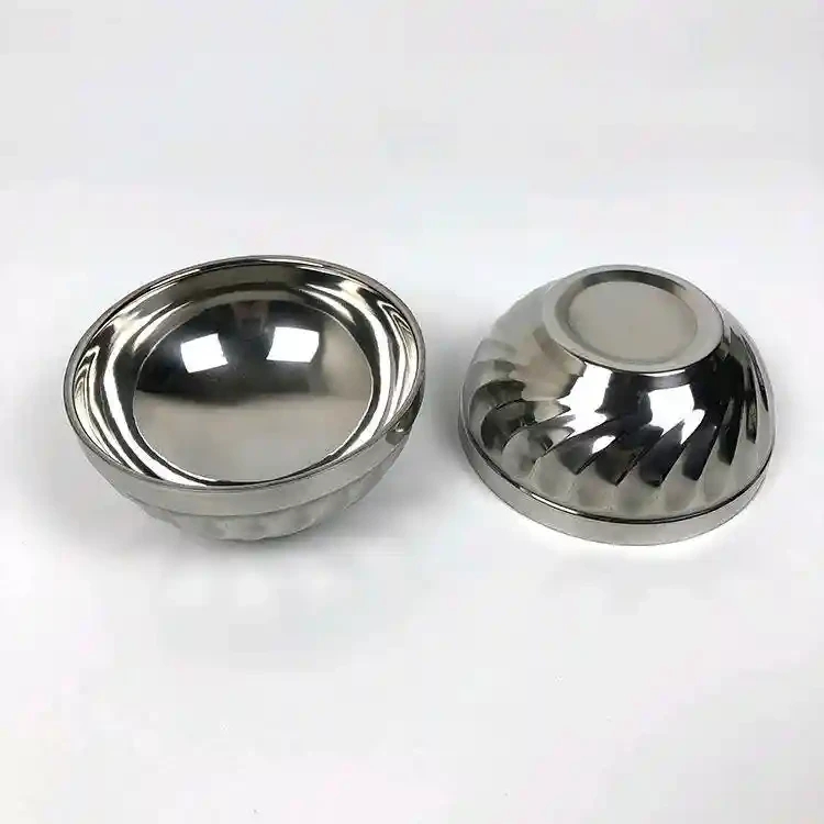 Stainless steel bowl, lily bowl, double-layer welded edge, heat-insulating, thickened and heat-resistant, children's bowl, soup bowl