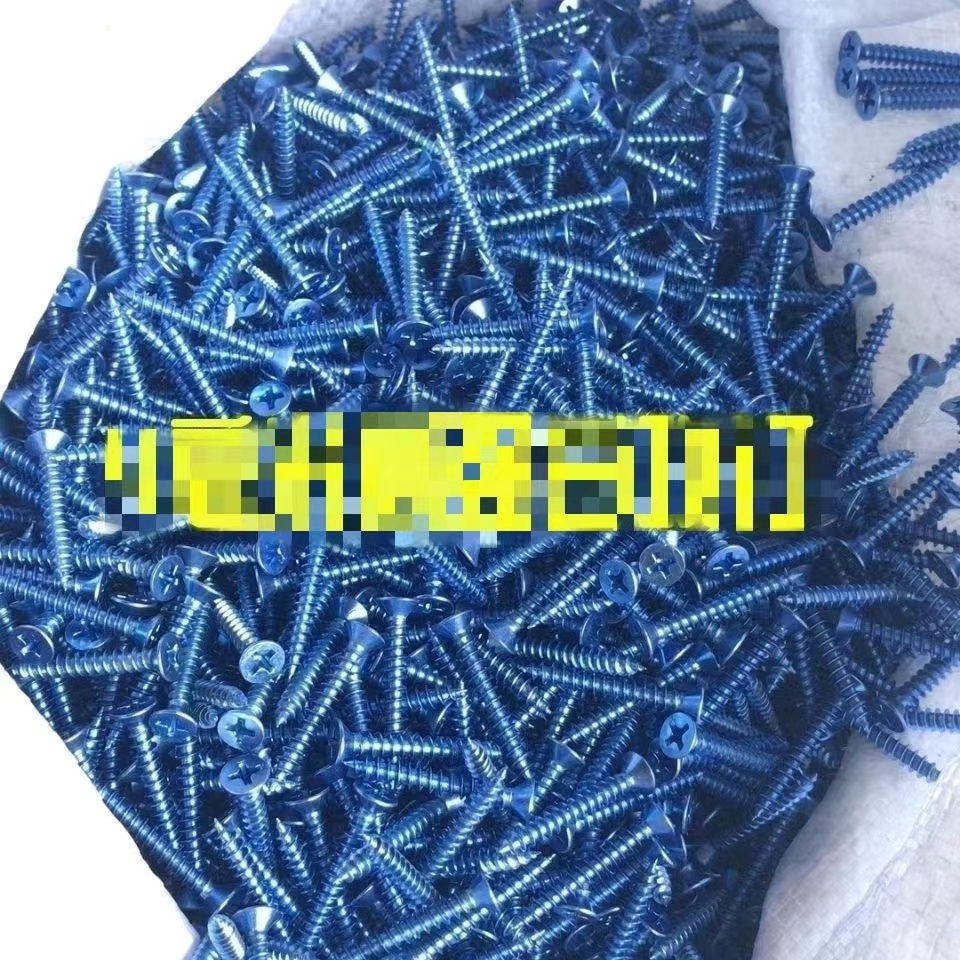 Blue flat head furniture self tapping screws self tapping screws nickel plated cross flat head pointed tail self tapping screws
