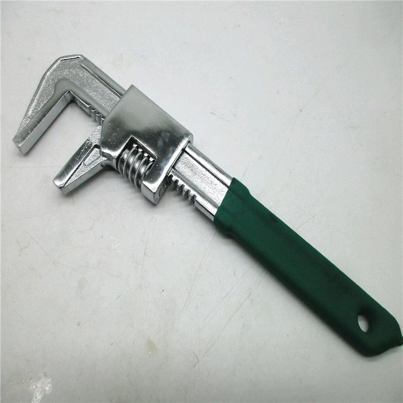 Large opening wrench, sewer and bathroom pipe clamp, F-type right angle movable and flexible mouth plate, adjustable wrench, F-type