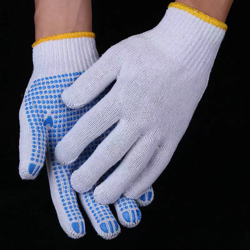 600g dot plastic gloves, dot bead line gloves, thickened dot plastic gloves, adhesive particles, worker protective gloves, durable thread gloves, adhesive dot plastic anti slip and wear-resistant gloves