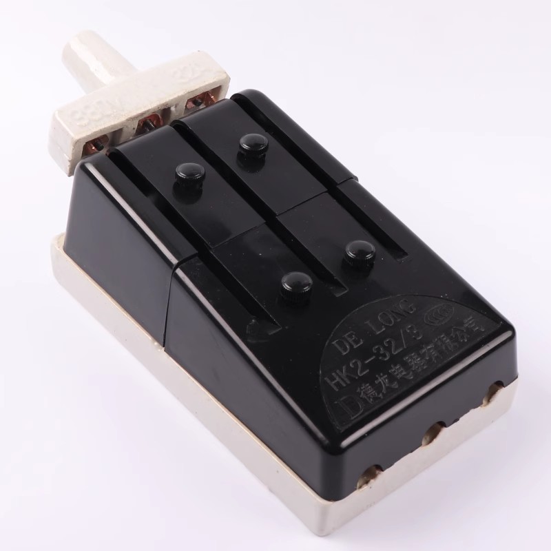Pure copper open type knife switch 380V32A household industrial overcurrent overload protection switch knife switch three-phase power