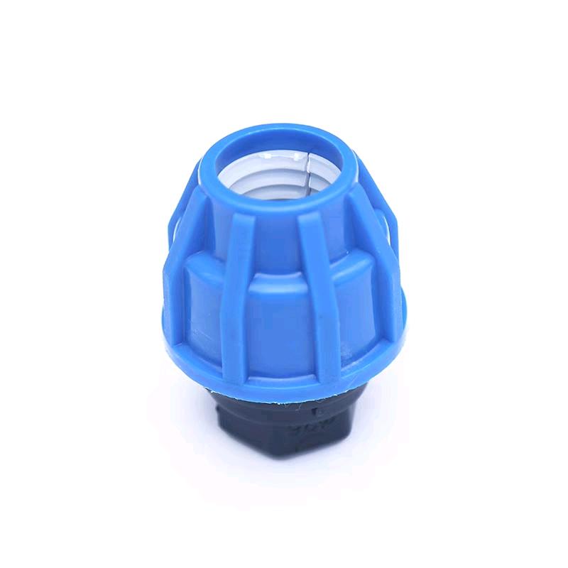 PE blue quick connect plug, water pipe accessory PE water supply pipe quick connect plug cap