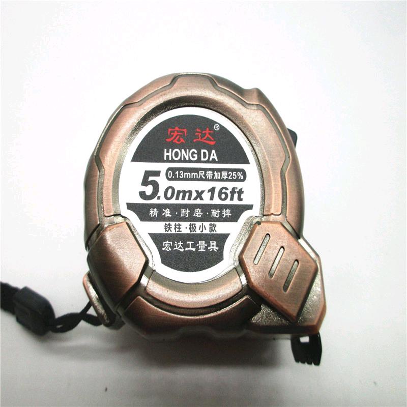 Source manufacturer directly supplies widened and thickened copper plated iron axis steel tape measure 5-meter box tape measure woodworking measuring steel tape measure