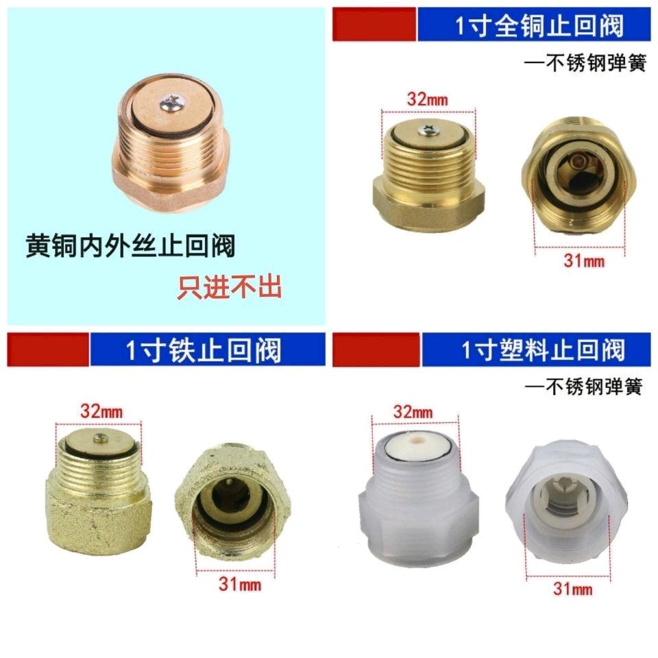 1-inch plastic iron all copper vertical check valve, water form flow valve, self-priming water pump accessories, threaded water stop valve