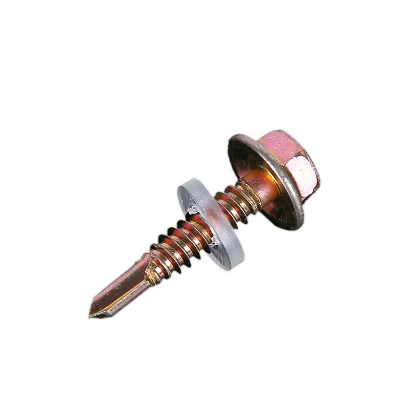 Shanghai Hongting hexagonal drill tail wire color steel tile self tapping screw with pad self tapping self drilling screw dovetail nail