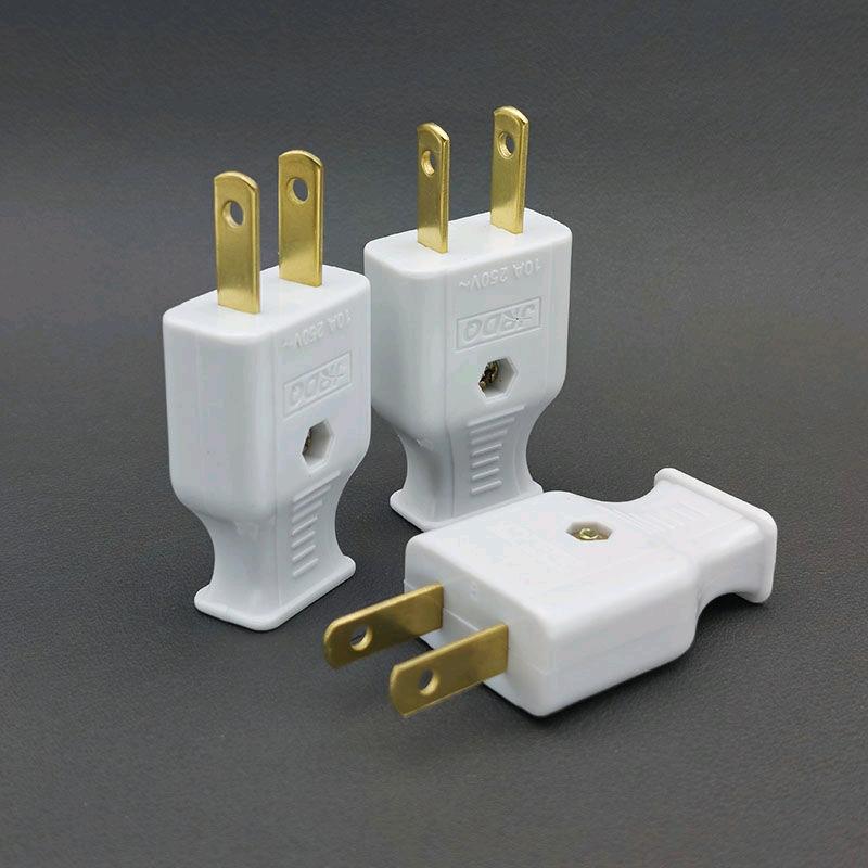 Manufacturer wholesale plug, two pin ultra-thin high temperature resistant universal small appliance plug without wire power supply, two flat plug