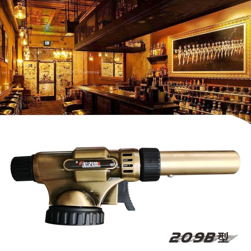 New 209B card gift box with 20cm long flamethrower outdoor barbecue igniter butane gas portable soft and hard