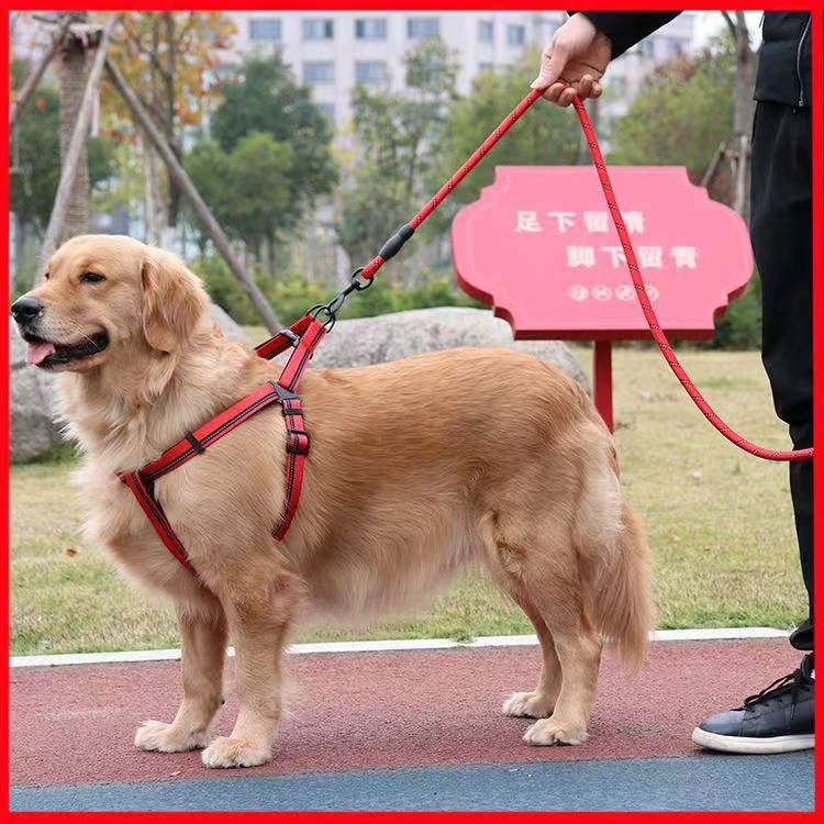 Dog walking rope vest style adjustable chest strap dog leash