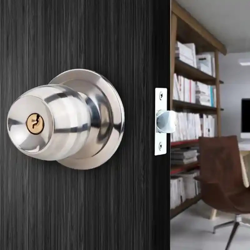 Stainless steel spherical lock household spherical wooden door bedroom door bathroom door lock set spherical lock stainless steel