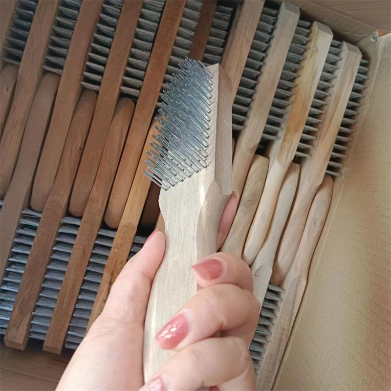 Thickened steel wire brush, black silk wood brush, steel wire brush, metal surface cleaning, paint removal, rust removal, fish scale brush, white steel wire brush