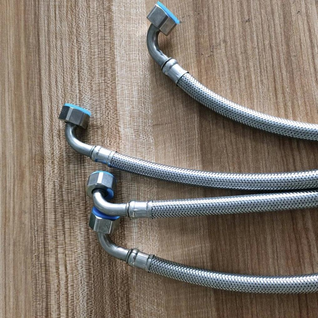 304 stainless steel 90 degree double bend hose with bend, urinal, toilet, bathtub, high-pressure anti bending braided pipe