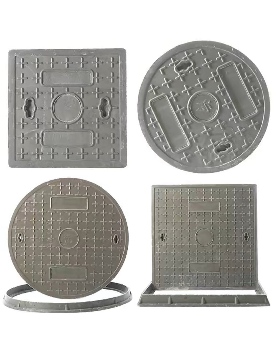 Resin manhole cover circular rainwater and sewage weak electricity composite manhole cover board sewer plastic manhole cover square green