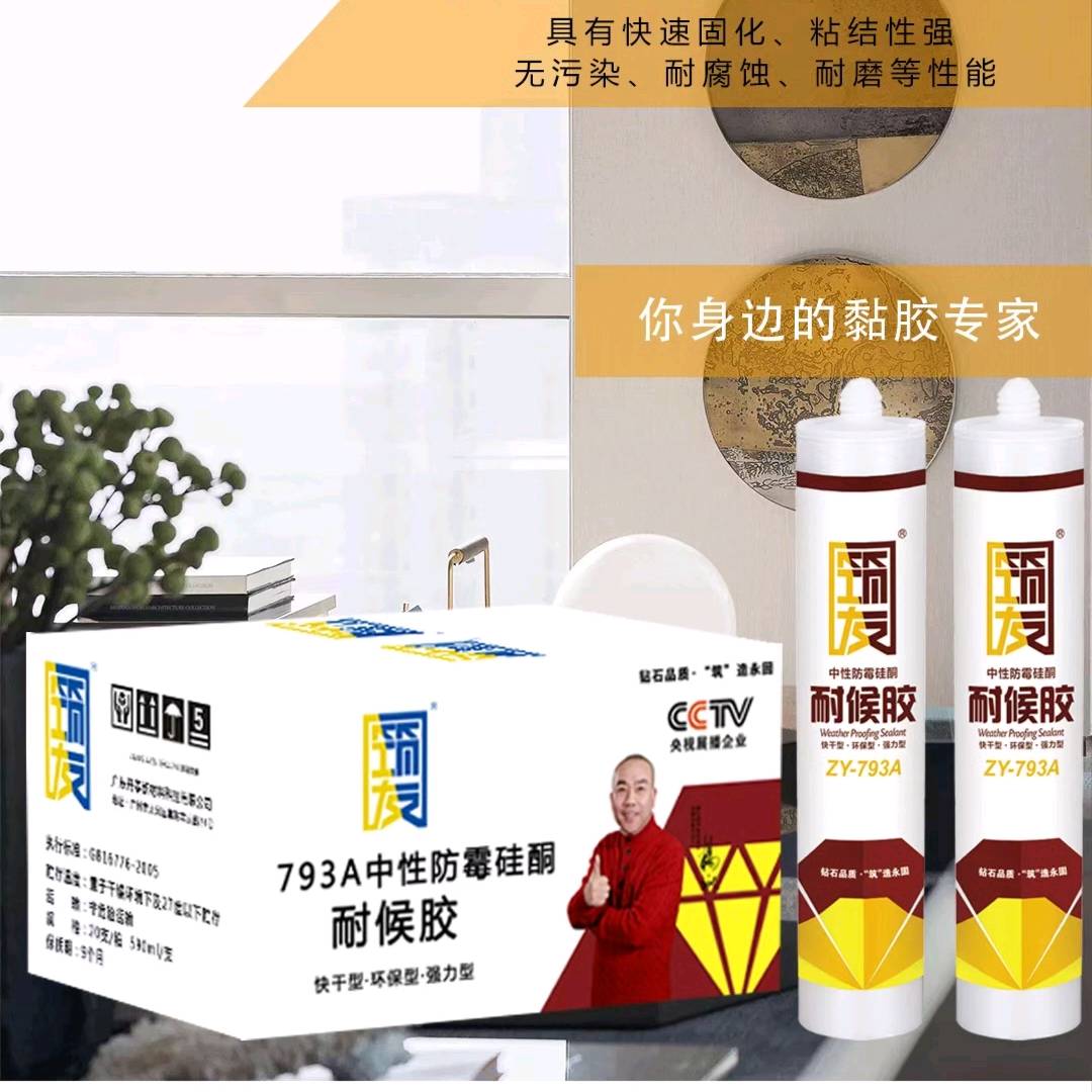 Zhuyou 793A high elasticity weather resistant adhesive/glass adhesive 300ml