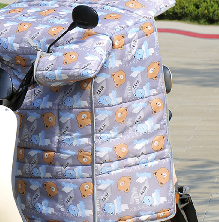Winter electric vehicle windproof cover thickened and enlarged with velvet, windproof and waterproof windshield cover, warm electric vehicle, winter cold proof cover