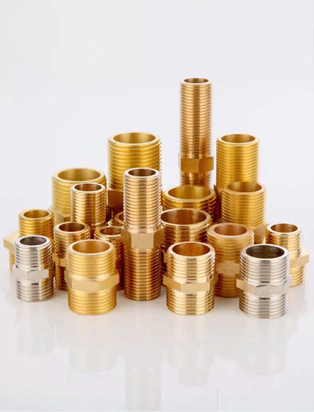 Full copper thickened double outer wire direct 4-point outer teeth extended matching wire 6-point 1-inch joint internal water pipe diameter changing accessory
