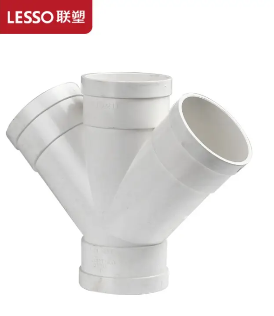 Union plastic 45 degree diagonal four-way joint PVC 45 degree diagonal four-way joint 45 degree reducing diagonal four-way joint
