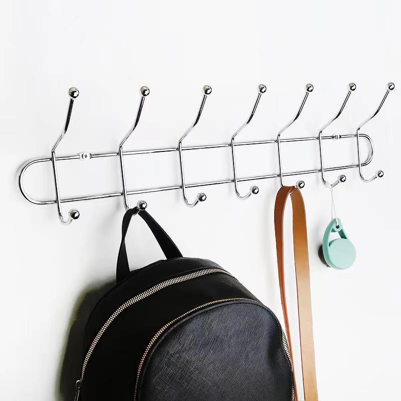 Wholesale thickened double row clothes hook wholesale towel hook bathroom kitchen wall hanging long row hook door back coat hook