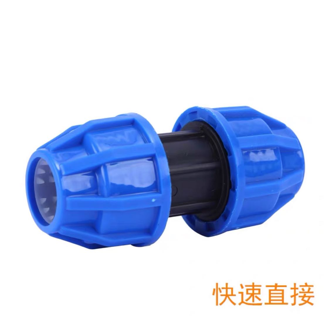 PE quick connect fittings for water pipes, quick direct blue cap swivel fittings for irrigation, 20 25 32 40 50