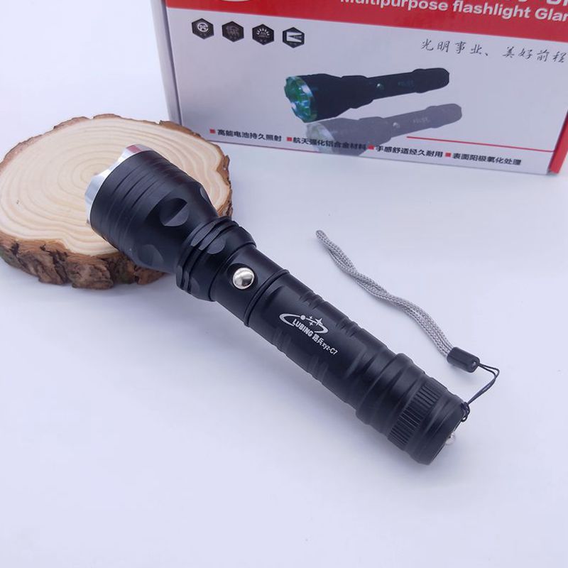 Road Soldier C7 Aluminum Alloy Strong Light Flashlight Camping Ultra Bright LED Flashlight Security Patrol Rechargeable Electric Light