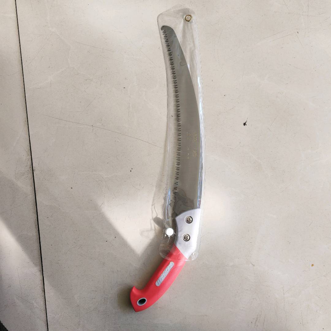 350 gray red handle hand saw garden saw, garden tools, hand saw, saw, saw, curved handle saw