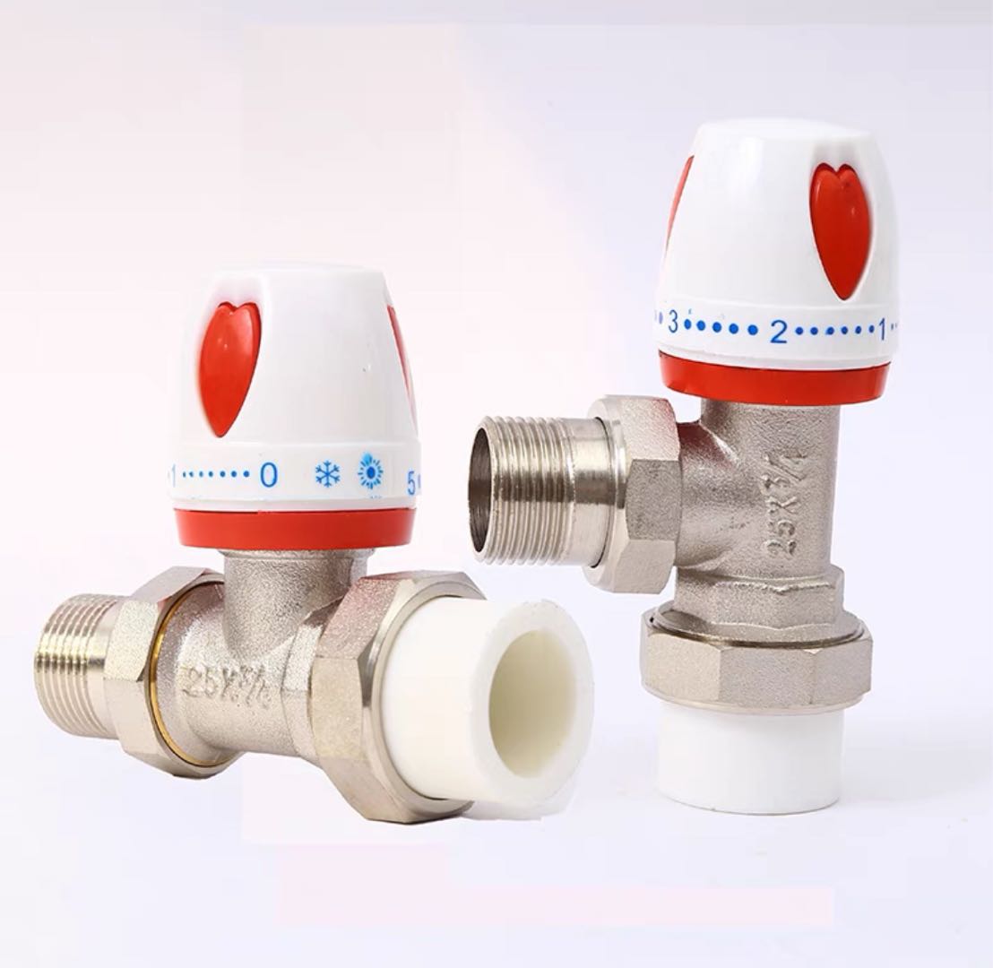 Temperature control valve aluminum-plastic tube small backpack PPR manual temperature control heating copper valve radiator radiator radiator radiator special door angle valve straight valve