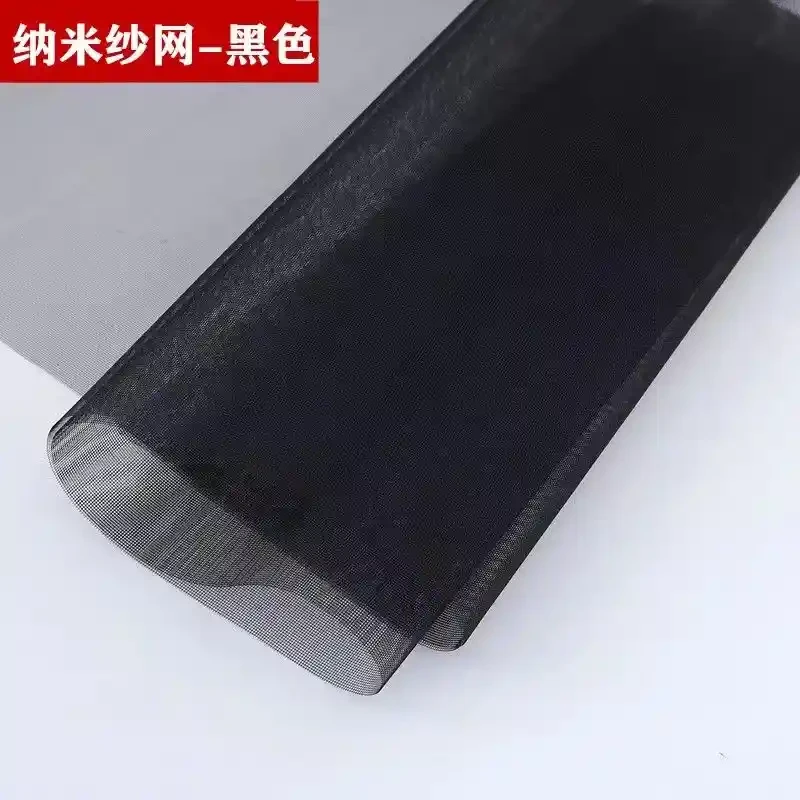Nano black invisible window screen self installing household mosquito and fly proof mesh
