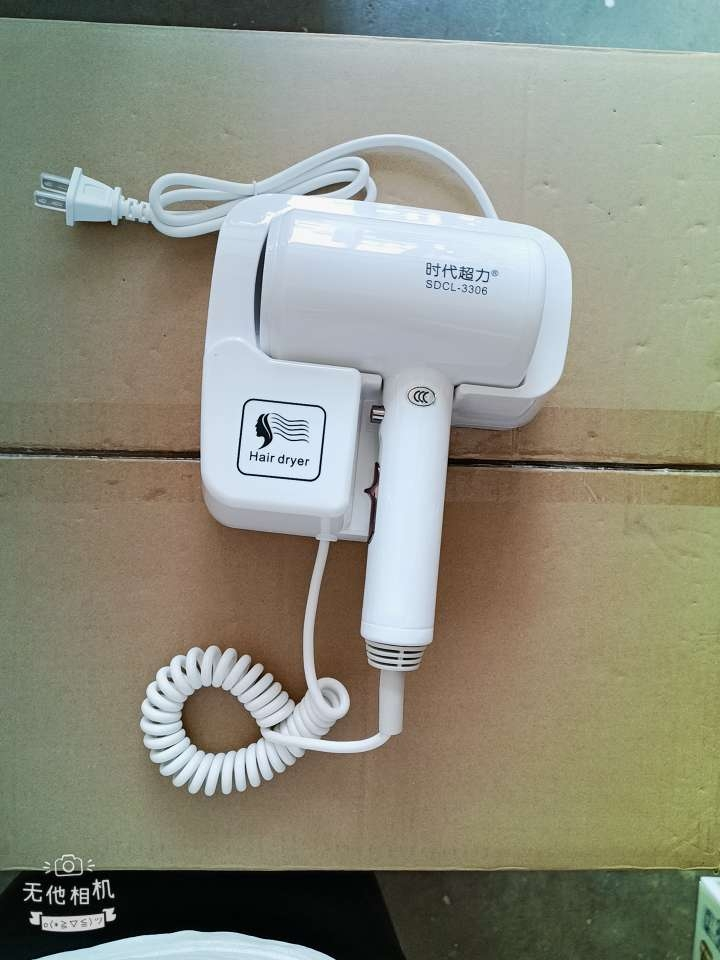 Hotel hair dryer, wall mounted, non perforated, home bathroom, bathroom, hair dryer cylinder, hotel hot and cold air does not harm hair