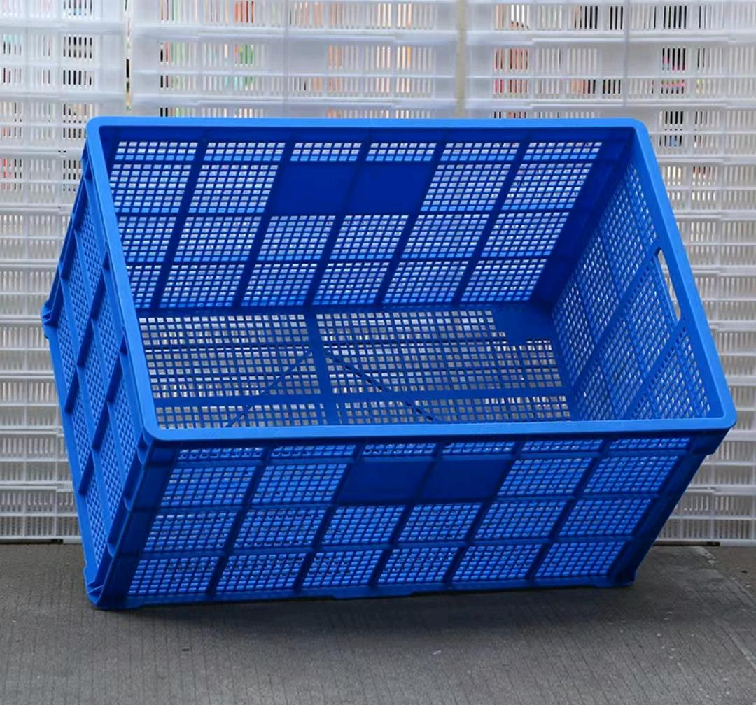 Thick rectangular plastic basket, large fruit and vegetable storage basket, logistics, express delivery, clothing turnover basket, factory rubber frame