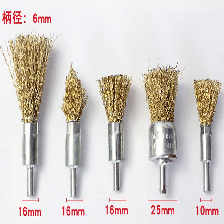 Steel wire brush with handle, rust removal wheel, steel wire ball, steel wire grinding head, handle 6mm