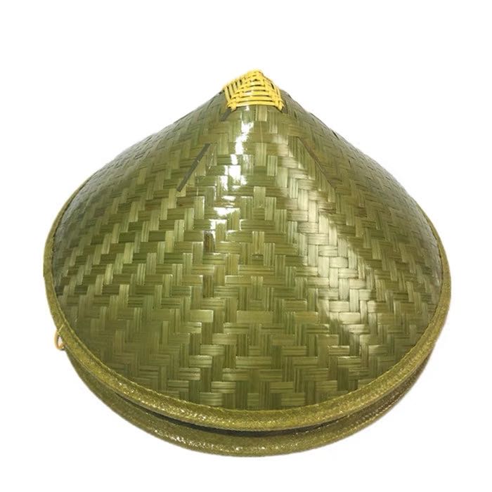Green leather leaf hat, leaf hat, bamboo hat