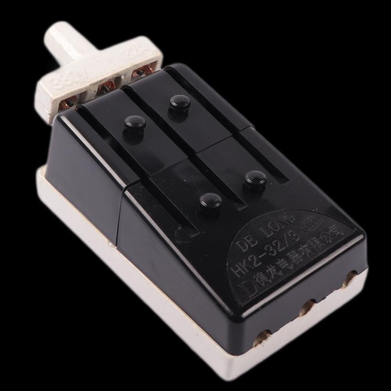 Old style HK2 ceramic three-phase 380V32A insurance overload fuse opening load steel knife switch
