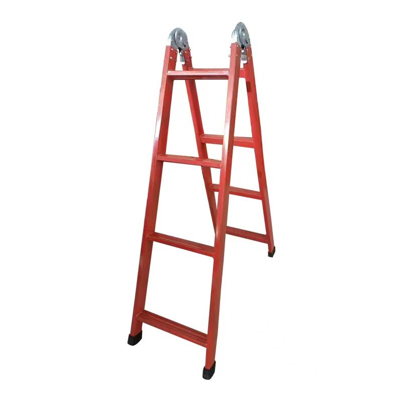 Iron folding ladder 63 white headed joint zigzag ladder