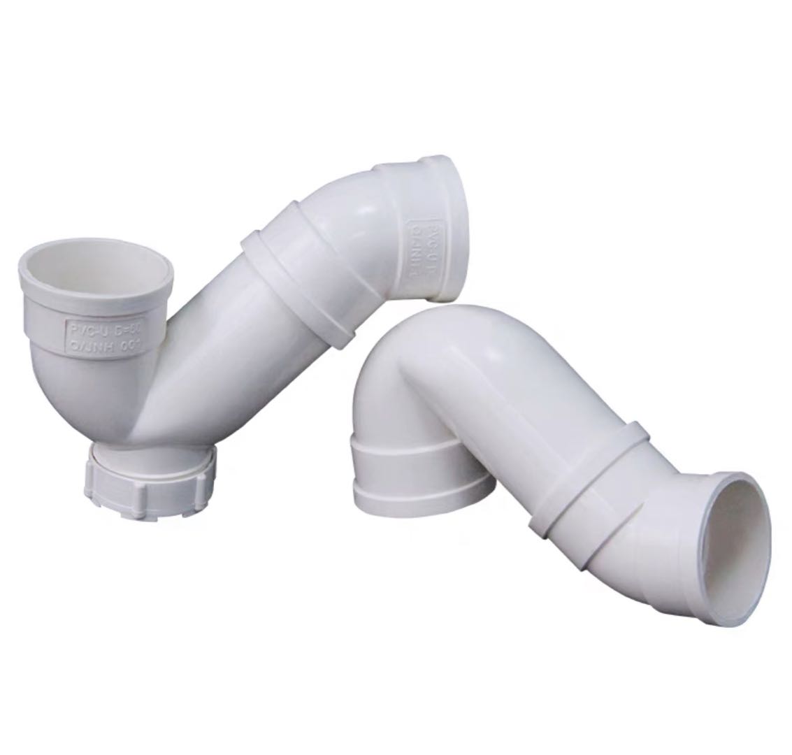 Thickened PVC water storage bend drainage pipe odor proof P bend with inspection no mouth P type S bend S type 50 75 110