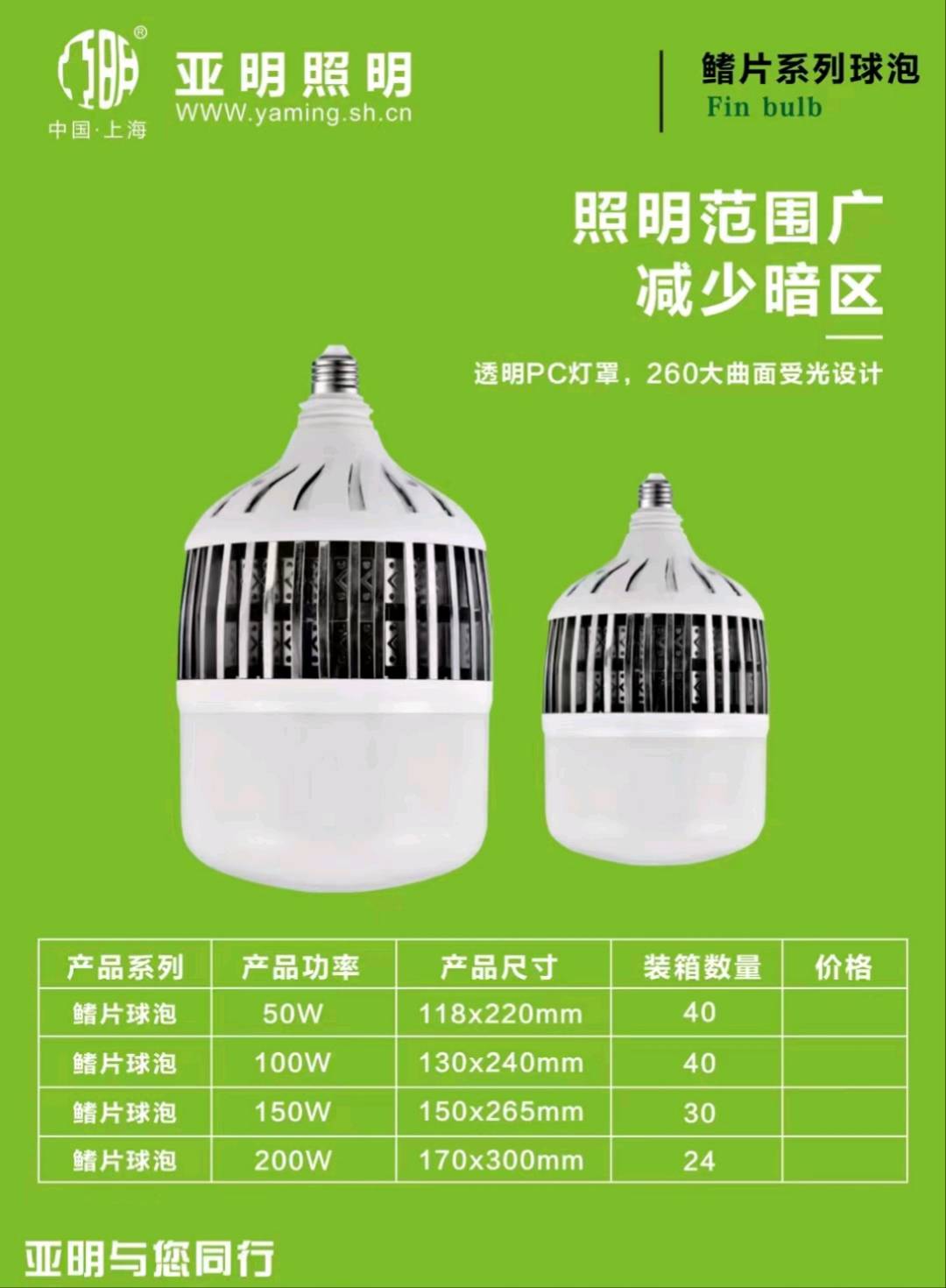 LED finned bulb high-power lighting lamp E27E40 screw mouth high-efficiency energy-saving lamp factory indoor workshop lighting