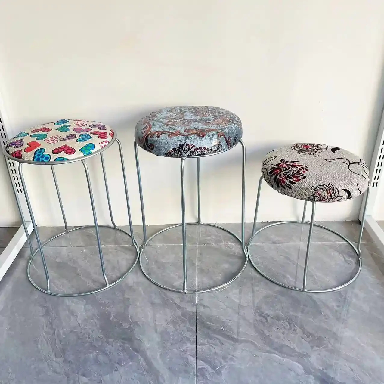 Reinforced round stool for household use, reinforced stool set, stackable stool