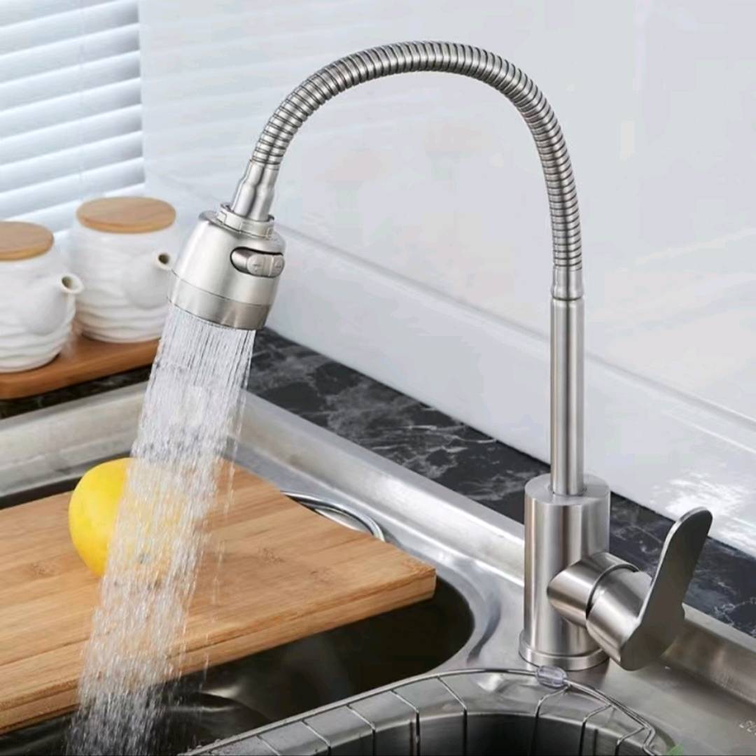 Stainless steel universal shaking head hot and cold faucet universal single faucet kitchen sink hot and cold faucet