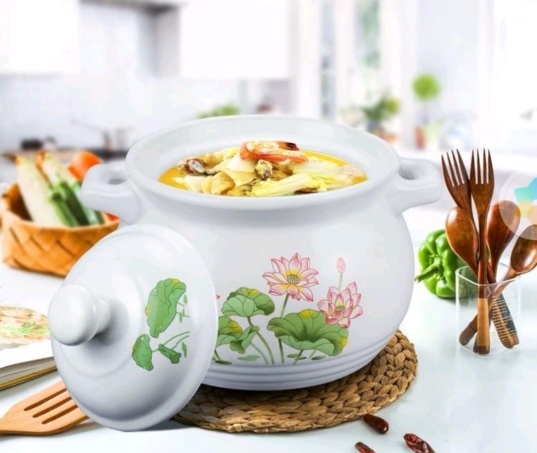 Chinese ceramic clay pot with open flame, high temperature resistance, soup pot, clay clay pot, gas stew pot, large capacity, household use, soup making, thickening
