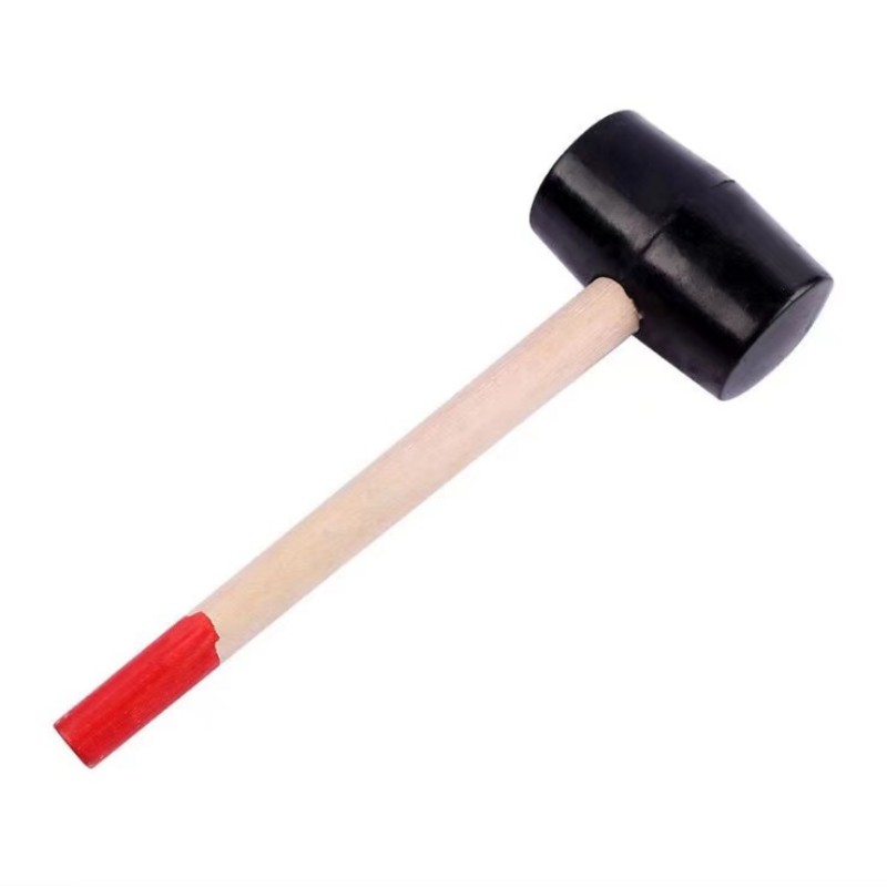 Haomai Black and Red Rubber Hammer, High Quality Black Rubber Hammer, Wooden Handle, Rubber Hammer, Leather Hammer, Tile Hammer, Installation Hammer