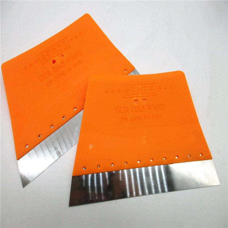 Source manufacturer direct sales wallpaper scraper film sticking tool yellow handle reinforced paint scraper putty plasterer scraper