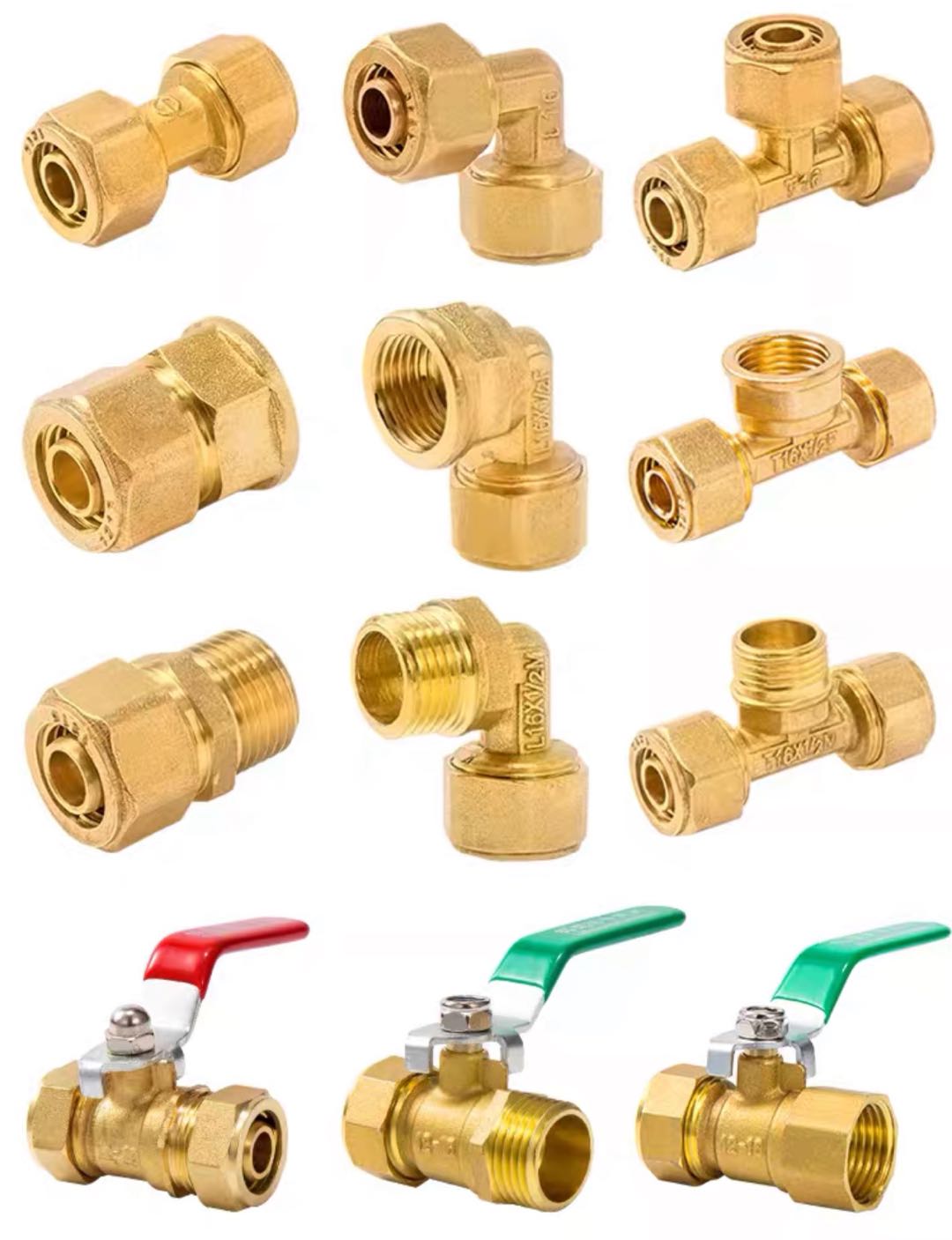 Aluminum plastic tube ball valve switch 4-point 1216 solar 1620 hot water radiator 2025 card sleeve valve
