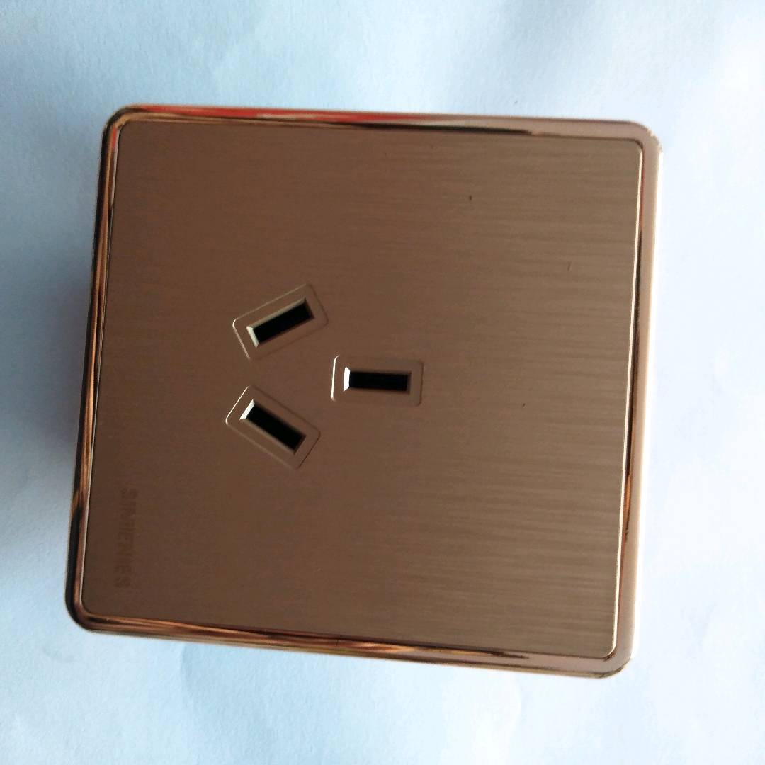 86 type concealed household switch socket panel champagne gold brushed concealed wall power supply with one opening and five holes package