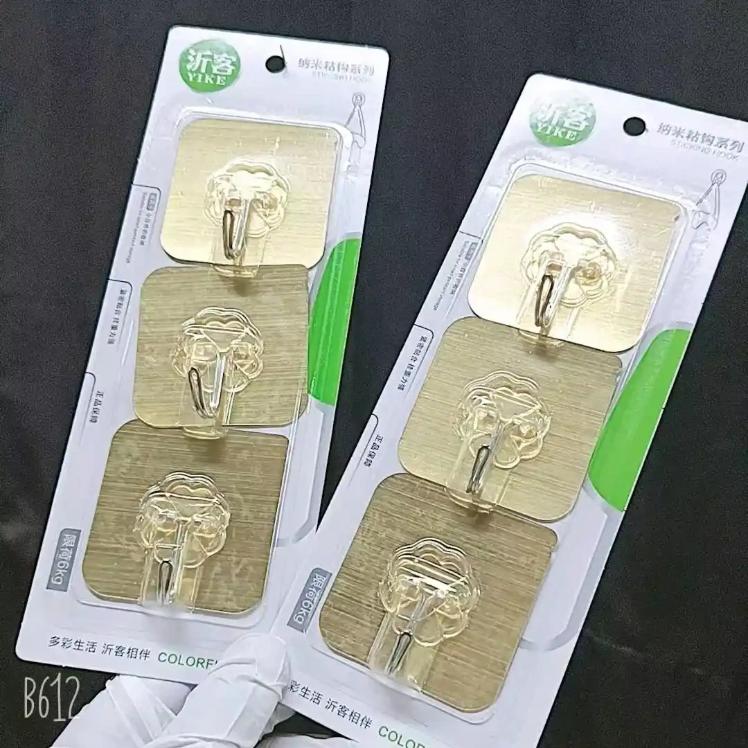 Three wire drawn gold adhesive hook hooks