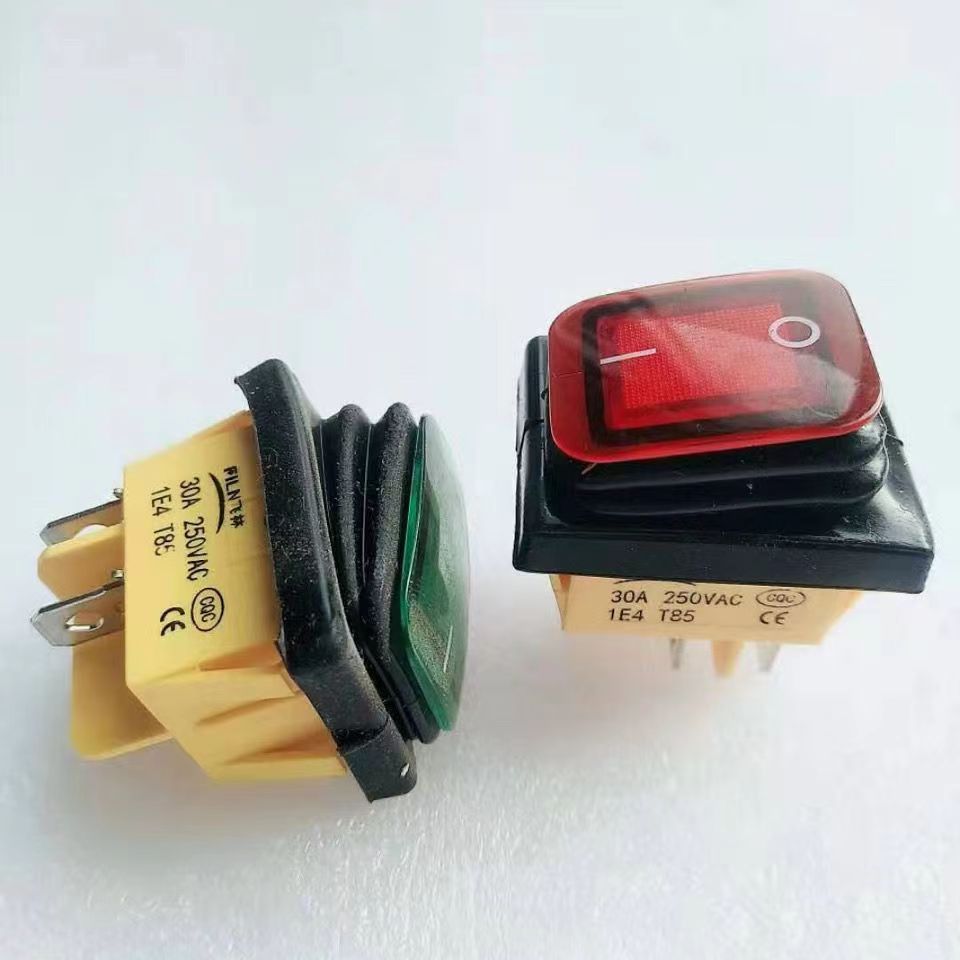 Waterproof switch KCD4 with light, dustproof rocker power supply, two speed four legged boat shaped switch power supply rocker switch